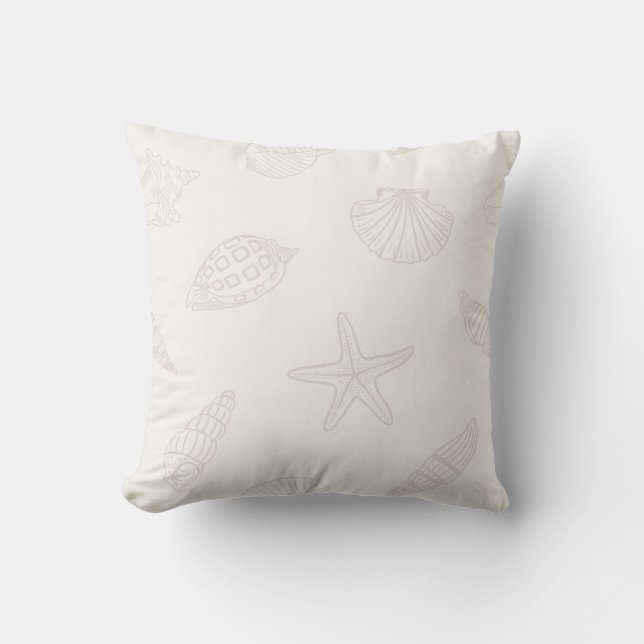 Cojín Decorativo Tesoros costeros Leche de almendra (Anverso)