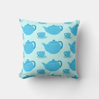 Cojín Decorativo Tetera Azul Clásica