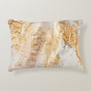 Cojín Decorativo Tex De Fondo Pintado De Pincel Blanco Y Oro Modern