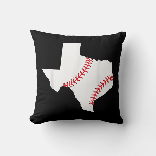 Cojín Decorativo Texas Béisbol Estado divertido Texas Béisbol  (Anverso)