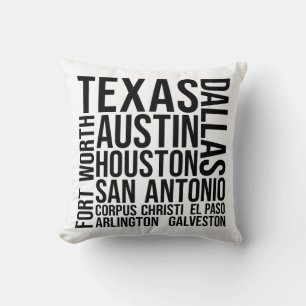 Cojín Decorativo Texas Cities Word Art - Austin Travel