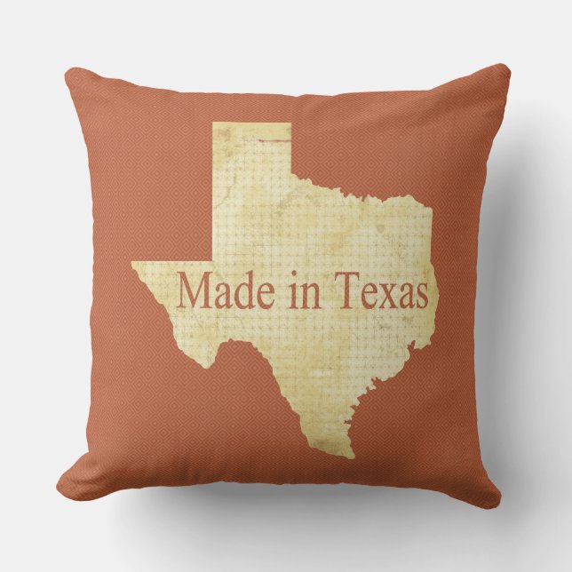 Cojín decorativo Texas Cream and Rusty Red Square (Anverso)