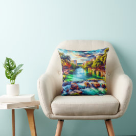 Cojín Decorativo "Texas Hill Country: Río Tranquil"
