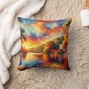 Cojín Decorativo "Texas Hill Country: River Sunset"