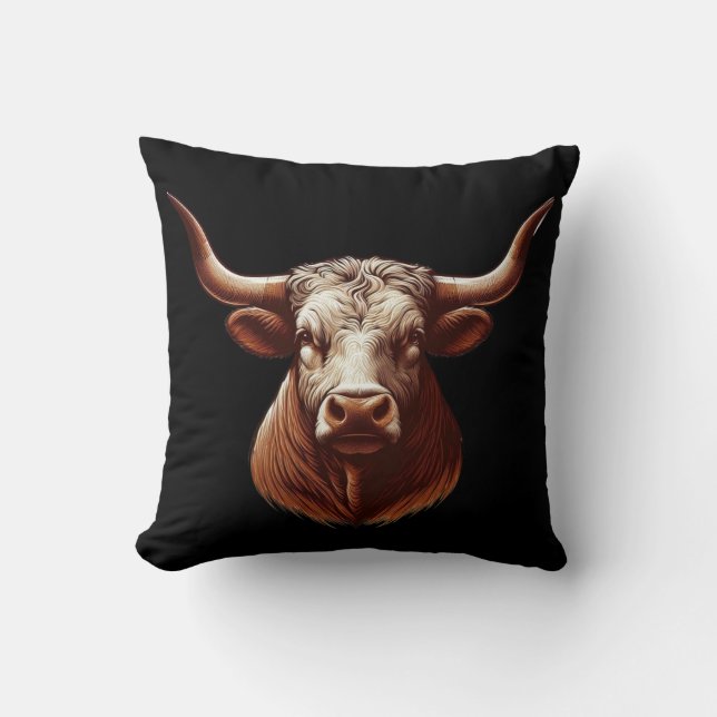 Cojín Decorativo Texas Longhorn (Anverso)