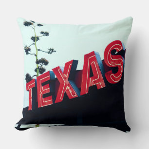 Cojín Decorativo Texas Red Neon Lights USA America