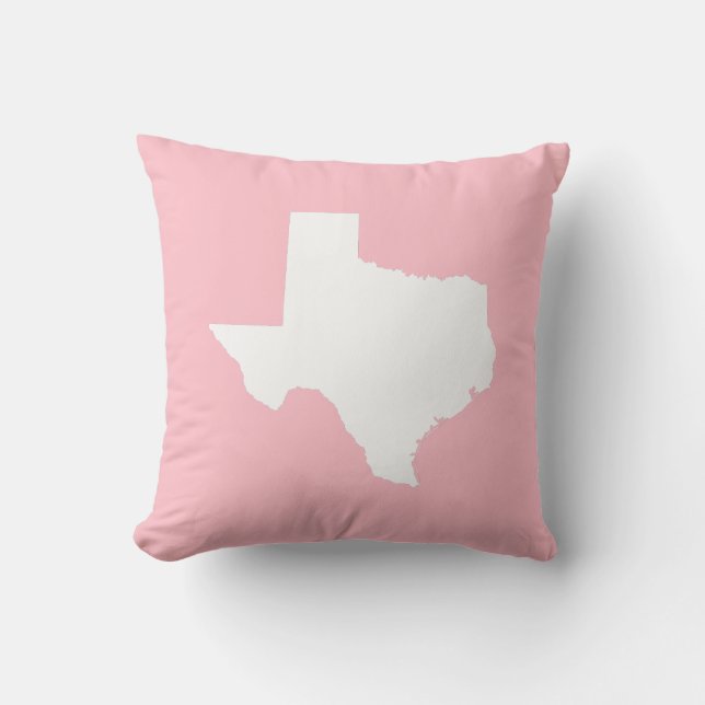 Cojín Decorativo Texas rosa y blanco (Anverso)