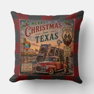 Cojín Decorativo Texas Route 66 Christmas Roadhouse