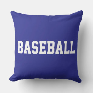 Cojín Decorativo Texto de BÉISBOL blanco en negrita y atlético sobr