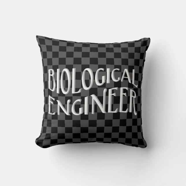 Cojín Decorativo Texto de ingeniero biológico (Anverso)