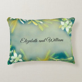 Cojín Decorativo Texto de personalizable de plantas tropicales gris