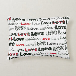 Cojín Decorativo Texto del marcador de amor fondo sin problemas