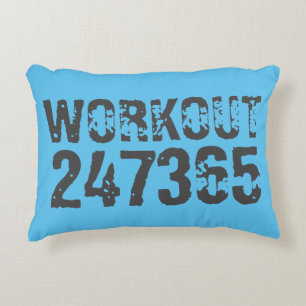 Cojín Decorativo Texto desgastado y raspado Workout 247365 azul