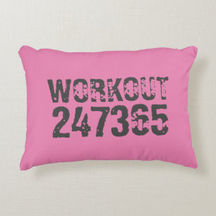 Cojín Decorativo Texto desgastado y raspado Workout 247365 rosa