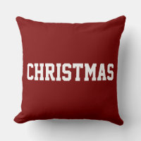 Texto divertido de NAVIDAD blanco sobre fondo rojo