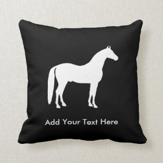 Cojín Decorativo Texto elegante del personalizable del caballo