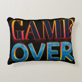 Cojín Decorativo Texto en negrita “GAME OVER” en rojo