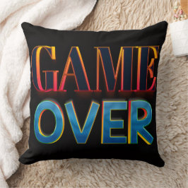 Cojín Decorativo Texto en negrita “GAME OVER” en rojo