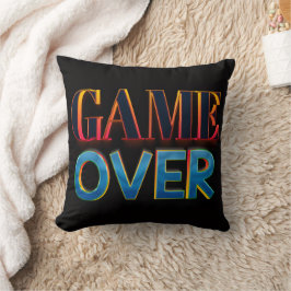 Cojín Decorativo Texto en negrita “GAME OVER” en rojo