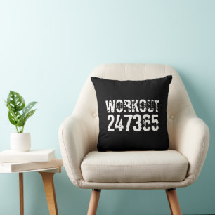 Cojín Decorativo Texto grabado y desgastado Workout 247365 white