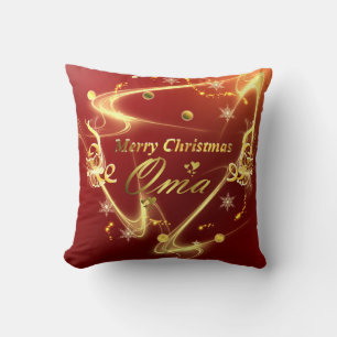 Cojín Decorativo texto navideño dorado oma