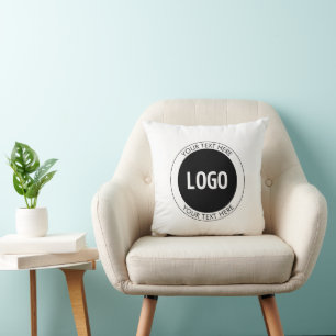 Cojín Decorativo Texto personalizable simple y su logotipo o imagen