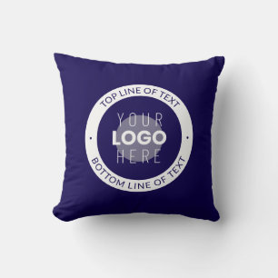 Cojín Decorativo Texto personalizable y logotipo   Azul oscuro púrp