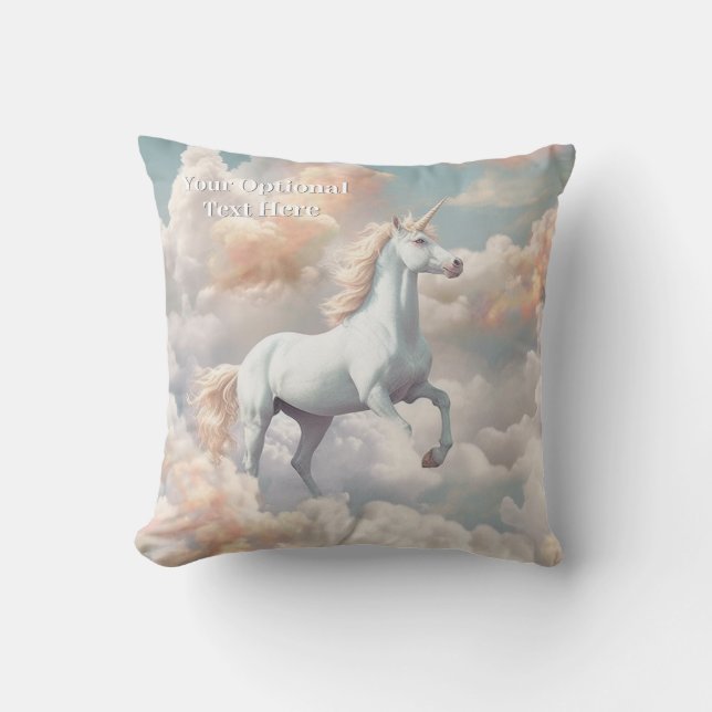 Cojín Decorativo Texto personalizado Bonito Unicornio (Anverso)