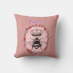 Cojín Decorativo Texto personalizado/ Corona de acuarela de corona 