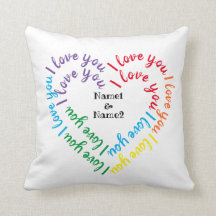 Texto personalizado en forma de corazón "te amo"