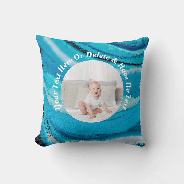 Cojín Decorativo Texto personalizado / Fotos sobre la piedra de gui (Anverso)