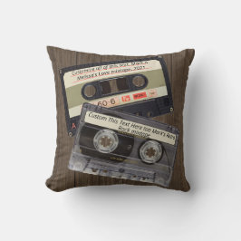 Cojín Decorativo Texto personalizado | Mezcla de cassette de música