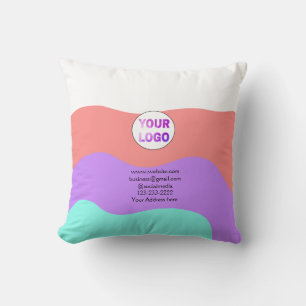 Cojín Decorativo texto simple mínimo agregue su logotipo/diseño aqu