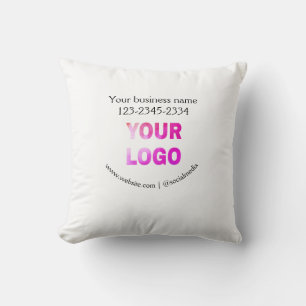 Cojín Decorativo texto simple mínimo agregue su logotipo/diseño aqu