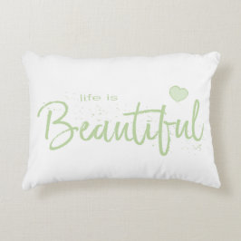 Cojín Decorativo Texto verde-biológico-verde-hermoso