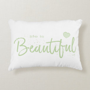 Cojín Decorativo Texto verde-biológico-verde-hermoso