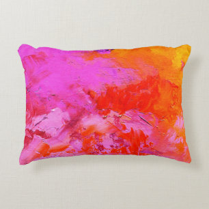 Cojín Decorativo textura abstracta de pintura al óleo sobre lienzo,