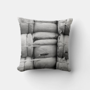 Cojín Decorativo Textura abstracta sacos en blanco y negro
