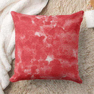 Cojín Decorativo Textura de acuarela moderna en rojo carmesí