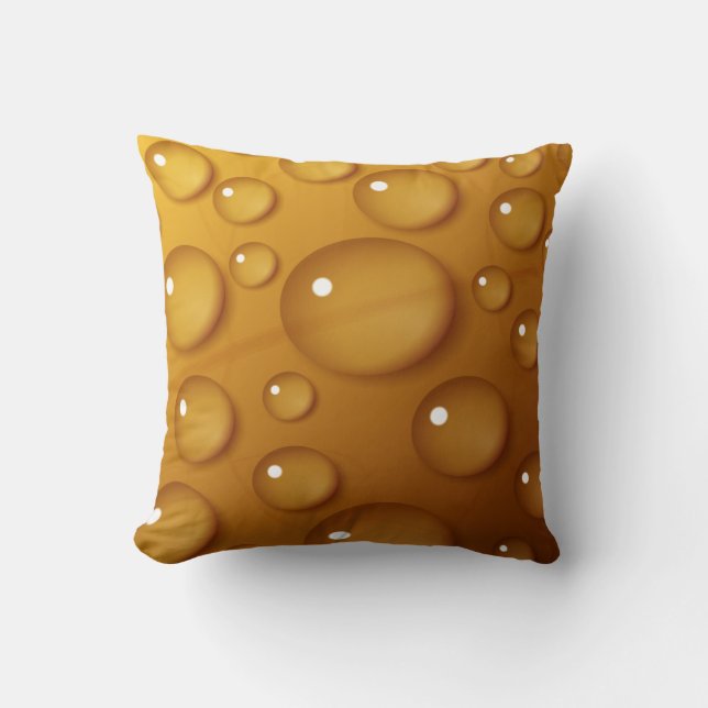 Cojín Decorativo Textura de caída de agua naranja (Anverso)