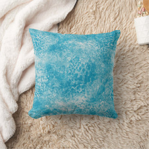 Cojín Decorativo Textura de coral blanco y azul cielo