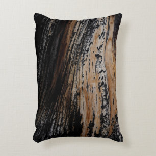 Cojín Decorativo Textura de corteza de árbol quemado
