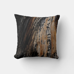 Cojín Decorativo Textura de corteza de árbol quemado