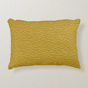 Cojín Decorativo Textura de cuero amarillo Seamless Closeup