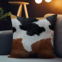 Textura de cuero de vaca marrón negro y blanco