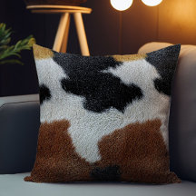 Textura de cuero de vaca marrón negro y blanco