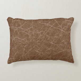 Cojín Decorativo Textura de cuero natural: detalles marrones sin so