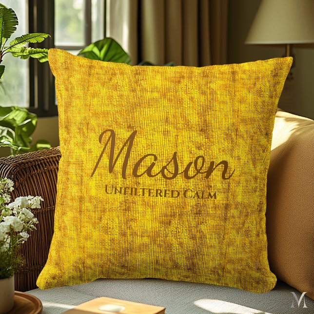 Cojín Decorativo Textura de Denim Amarillo Mostaza | Hogar Rústico  (Subido por el creador)