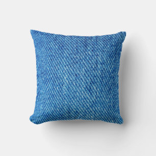 Cojín Decorativo Textura de Denim Azul