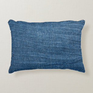 Cojín Decorativo Textura de Denim Azul: Jeans Clásicos.